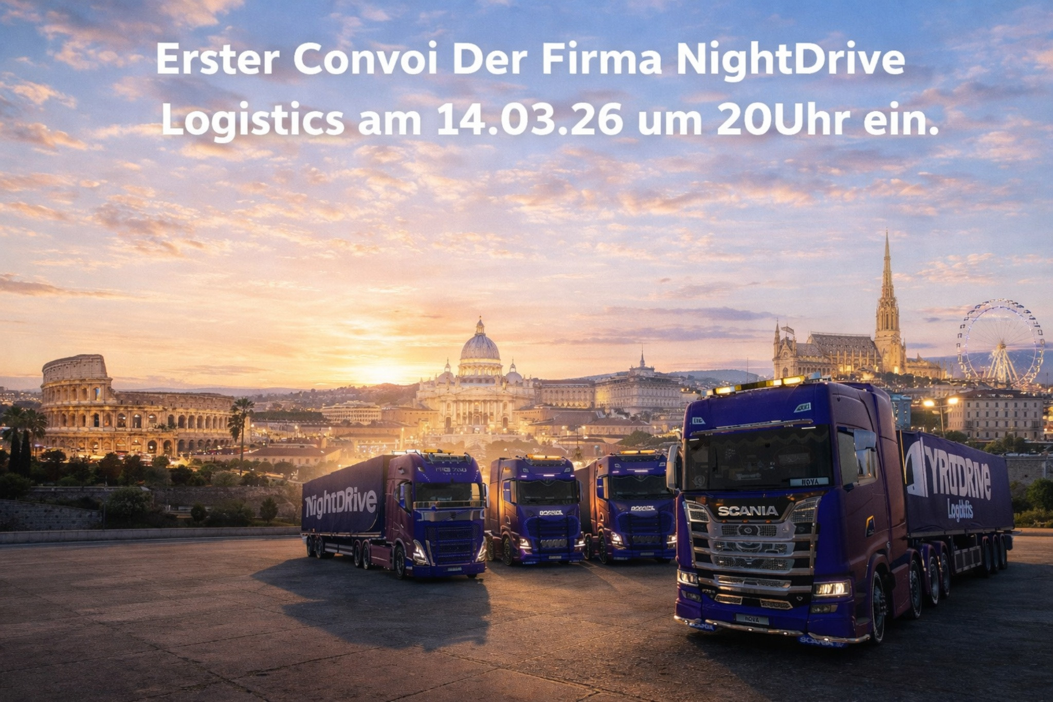 NightDrive Logistics Erster Firmenkonvoi