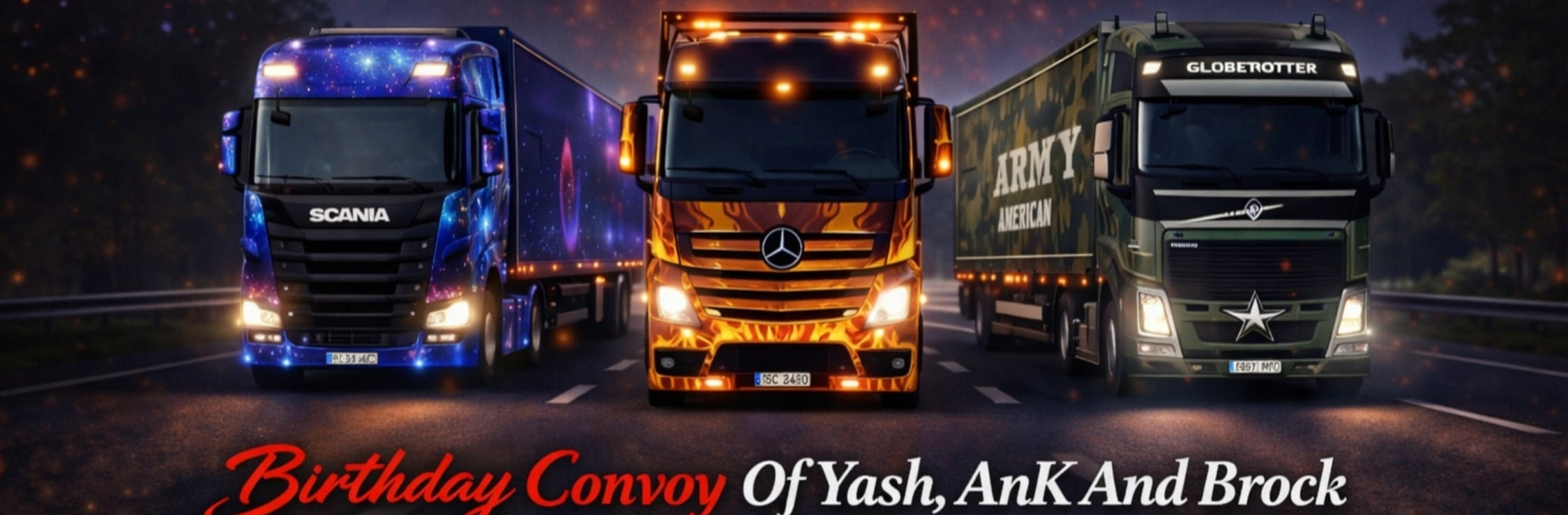 Birthday Convoy Of  Yash , AnK And Brock