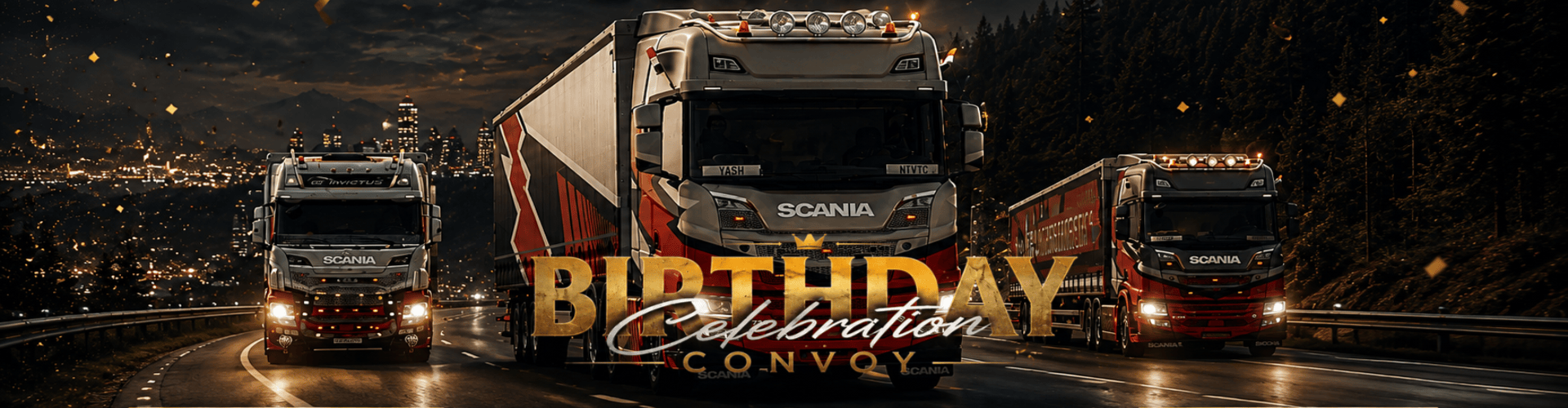 Birthday Convoy Of  Yash , AnK And Brock