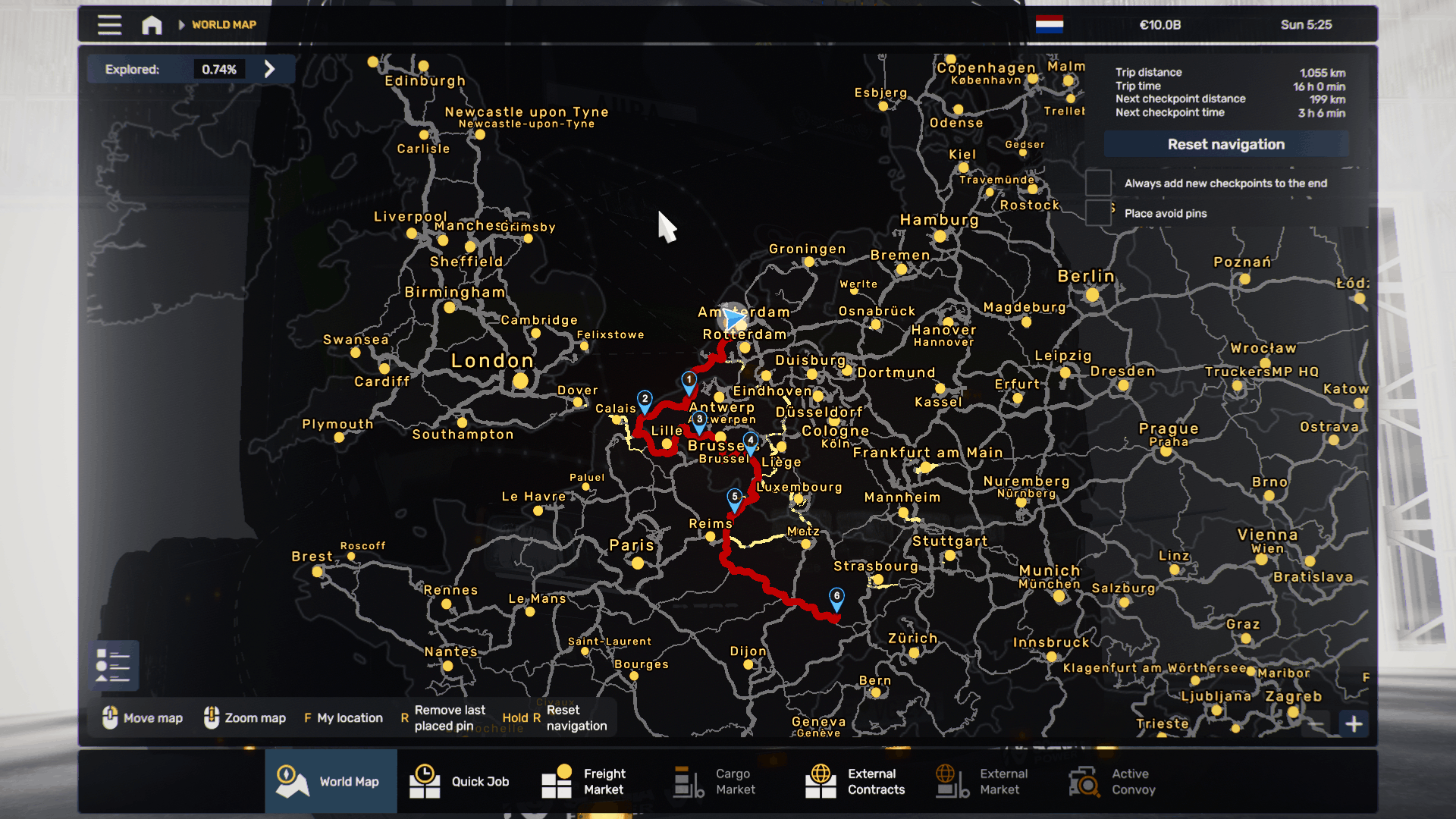 Kartenansicht - TruckersHub European Convoy with the Community