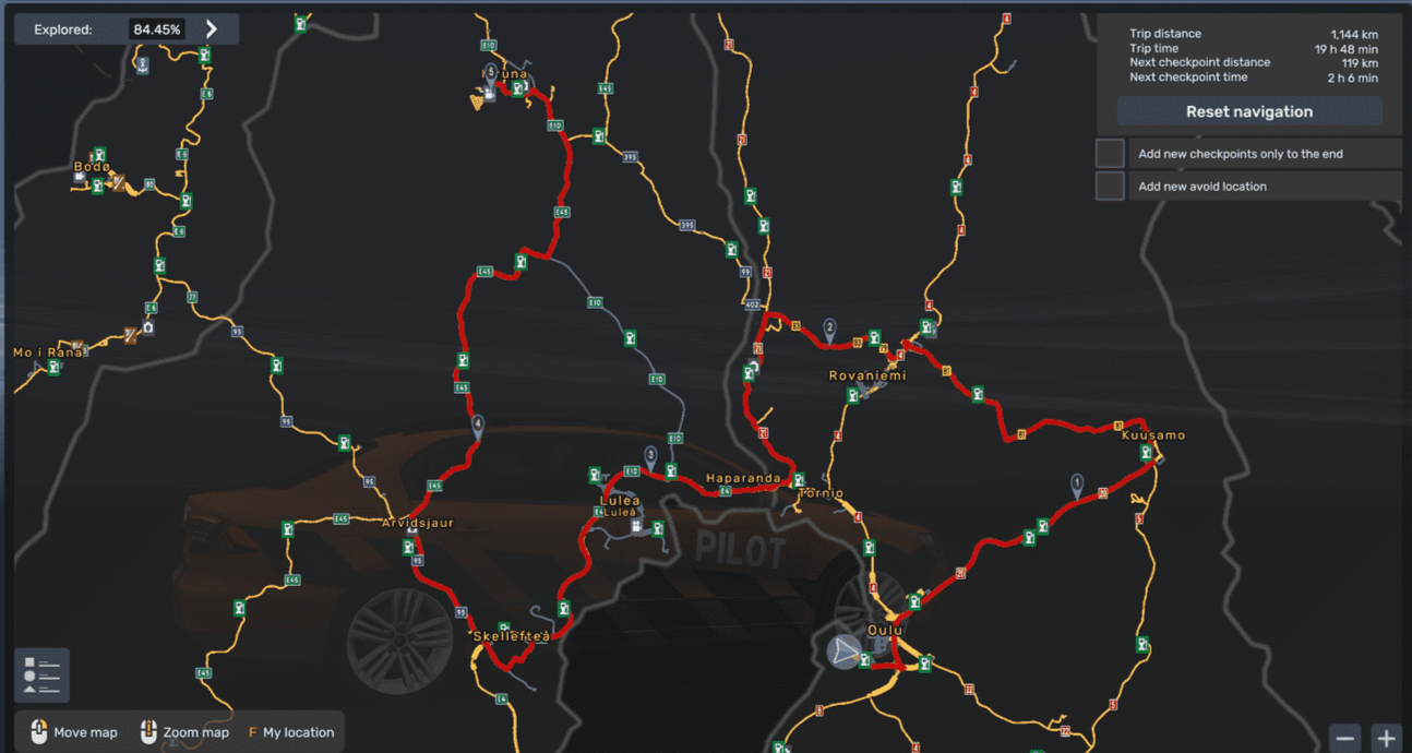 Kartenansicht - A scenic drive up north with Pean Logistics