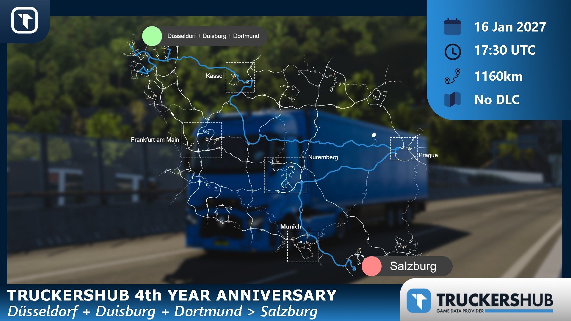 Kartenansicht - TruckersHub 4th Anniversary Convoy