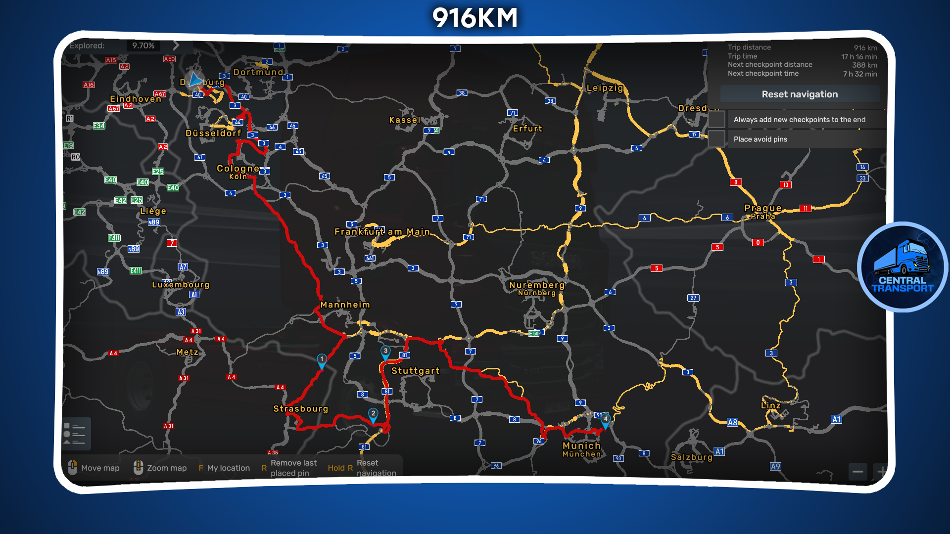 Kartenansicht - Central Transport 4th Anniversary Convoy
