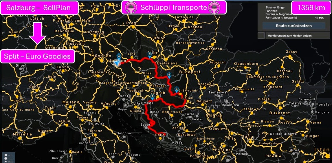 Kartenansicht - 7.Community Connect Neujahr´s Convoy  Schlüppi Transporte