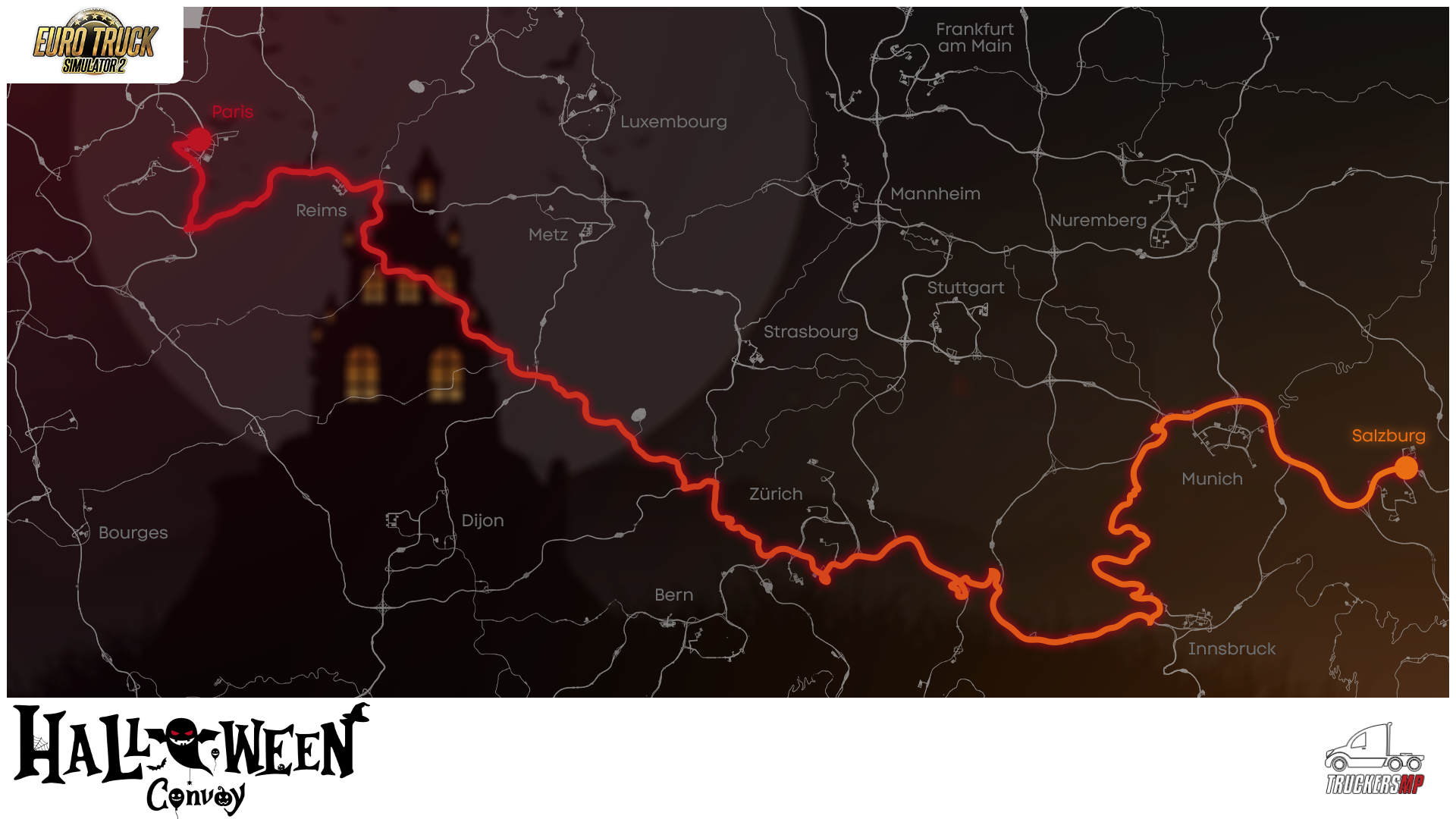 Kartenansicht - TruckersMP's Halloween Convoy